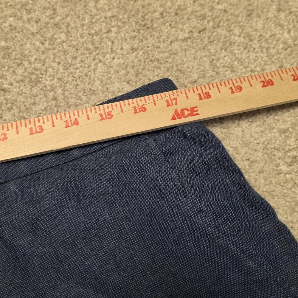 J.Crew Bowery Baird McNutt Irish Linen Pants Mens 34x30 Blue Straight C0633